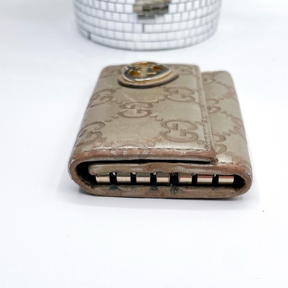 Gucci Lovely Heart Ssima GG Logo Leather 6 Ring Key Case Pre-Loved Pre-Owned - Picture 3 of 15